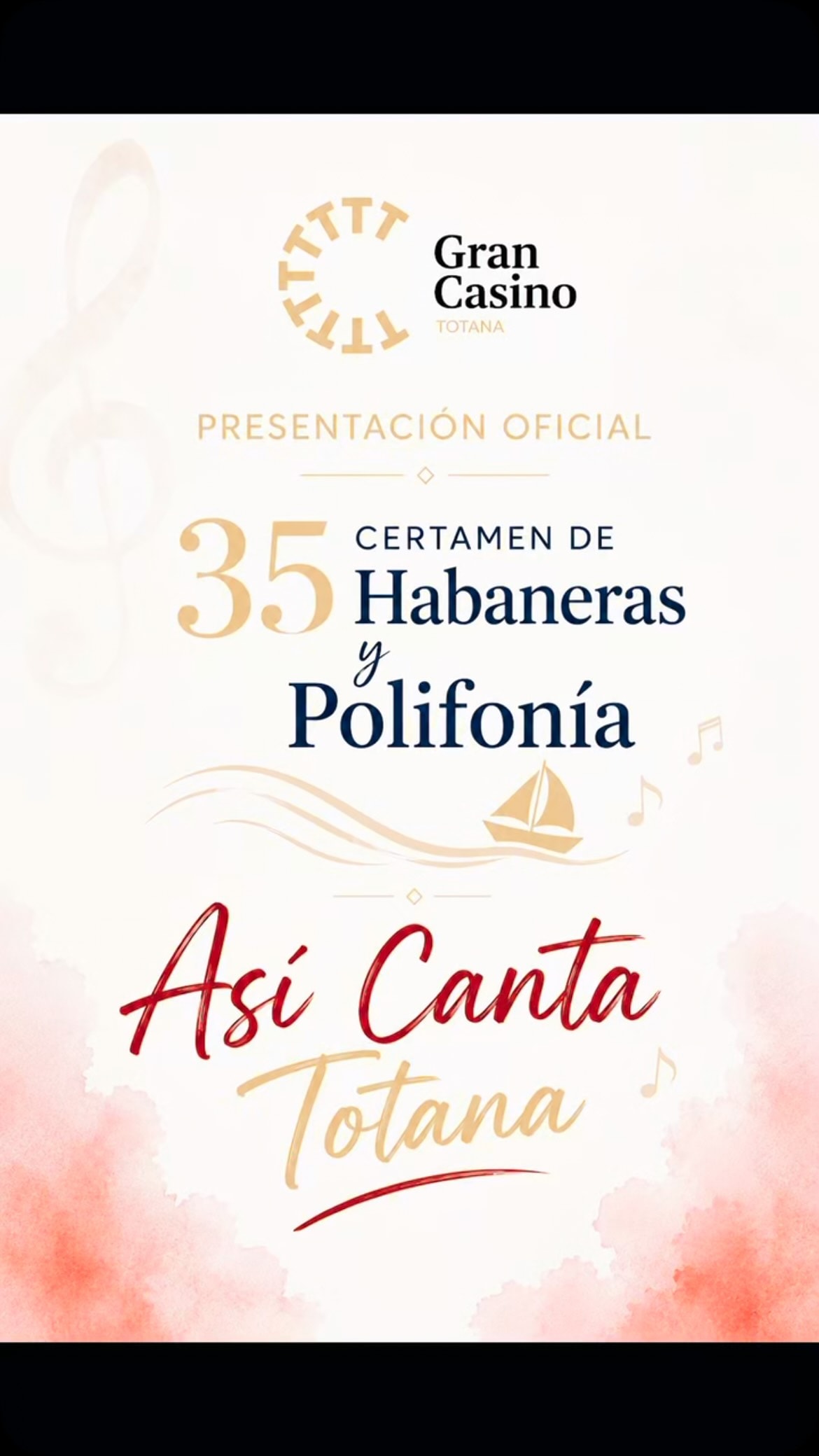 Cartel oficial del 35.º Certamen de Habaneras y Polifonía y de Así Canta Totana 2026